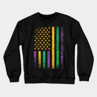 US Flag Mardi Gras Crewneck Sweatshirt